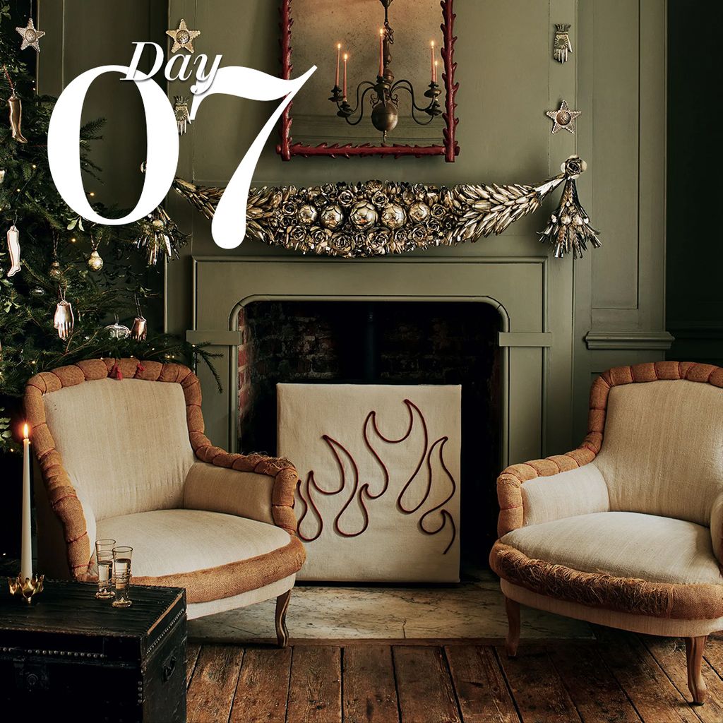 Image may contain Fireplace Indoors Christmas Christmas Decorations Festival Candle and Home Decor